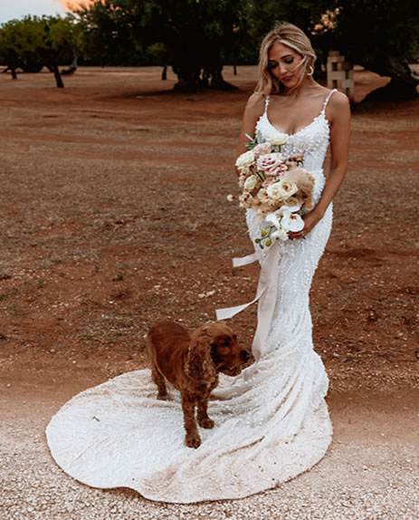 Wedding dress outside